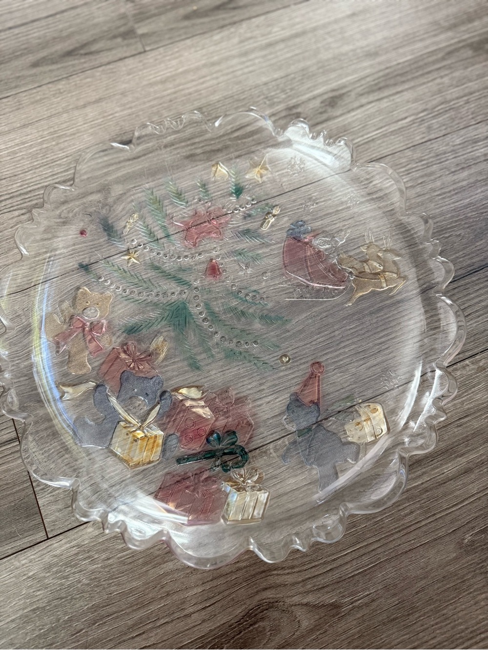 Glass Christmas Plate 14in.